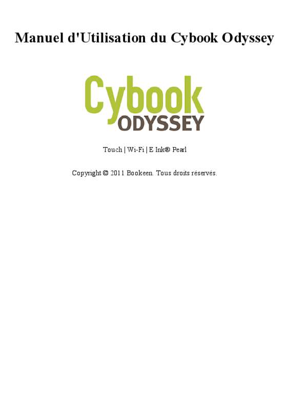 Guide utilisation  BOOKEN CYBOOK ODYSSEY  de la marque BOOKEN