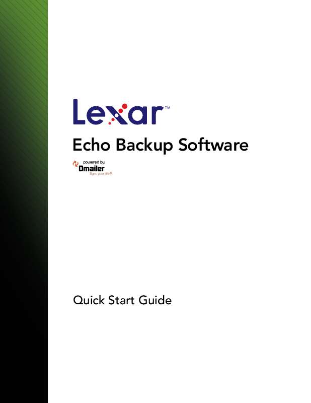 Guide utilisation  LEXAR ECHO BACKUP  de la marque LEXAR