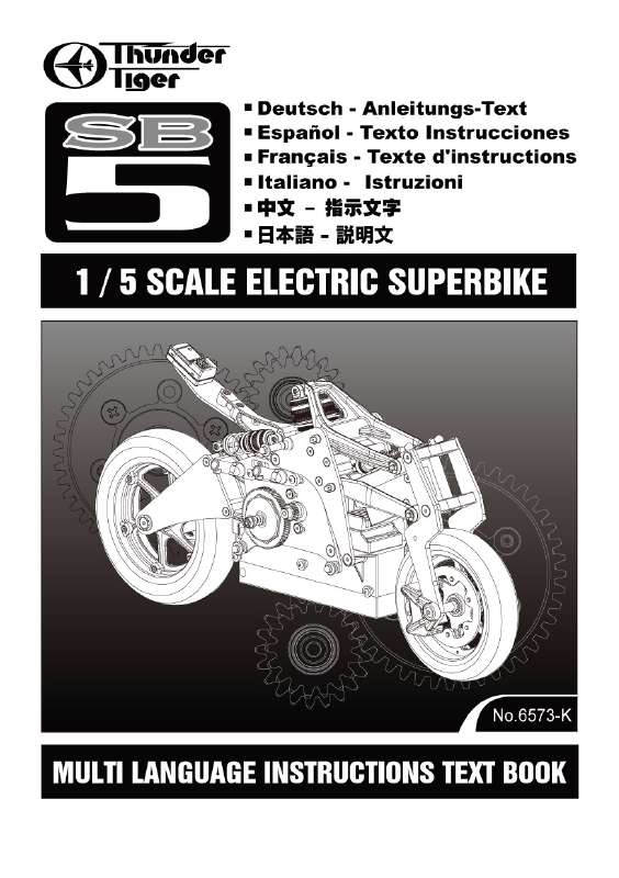 Guide utilisation  THUNDER TIGER 1-5 SCALE ELECTRIC SUPERBIKE  de la marque THUNDER TIGER