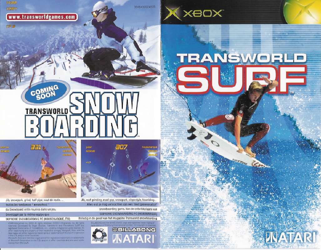 Guide utilisation  GAMES MICROSOFT XBOX TRANSWORLD SURF  de la marque GAMES MICROSOFT XBOX