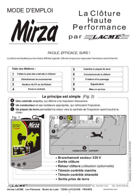 Guide utilisation  LACME MIRZA  de la marque LACME