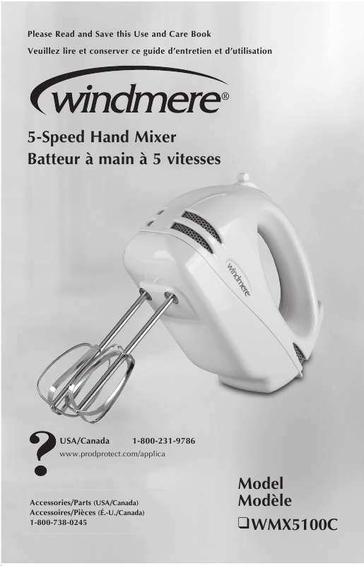 Guide utilisation  WINDMERE WMX5100C  de la marque WINDMERE