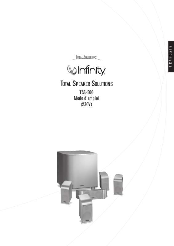 Guide utilisation INFINITY TSS-500  de la marque INFINITY