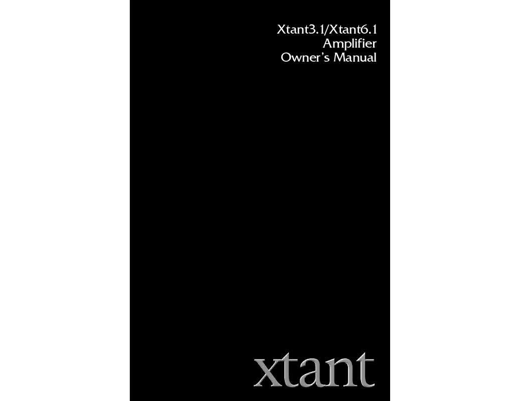 Guide utilisation  XTANT XTANT3.1  de la marque XTANT