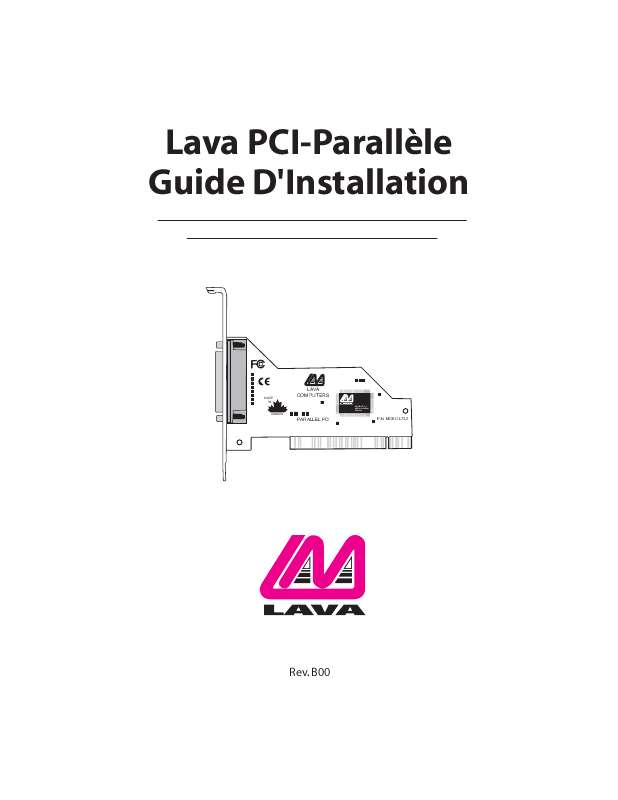 Guide utilisation  LAVA PARALLEL-PCI  de la marque LAVA