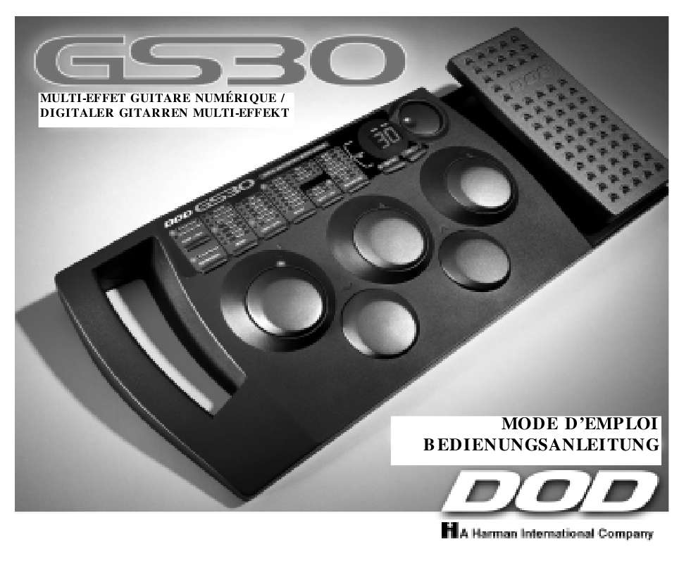 Guide utilisation  DOD GS30  de la marque DOD