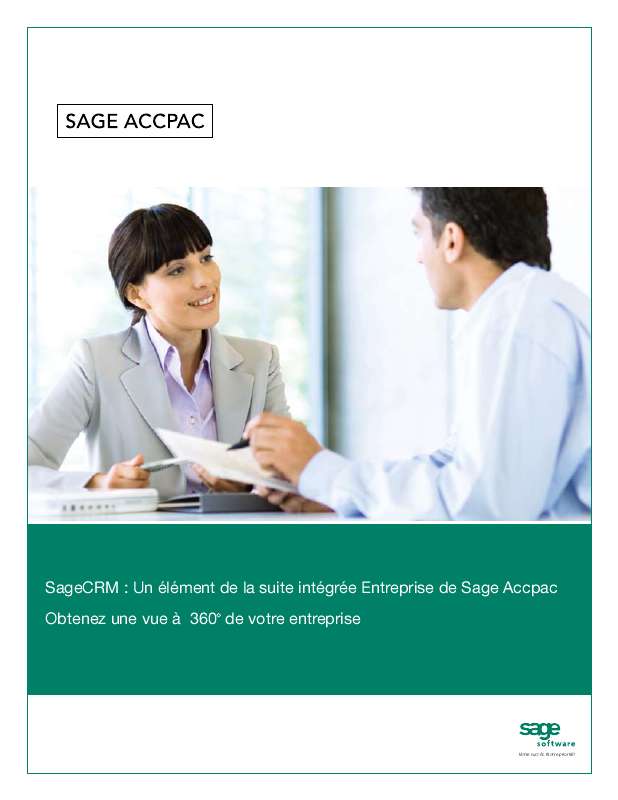 Guide utilisation  ACCPAC SAGECRM  de la marque ACCPAC