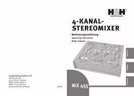 Notice H&H H&H MX 455 Table de mixage audio