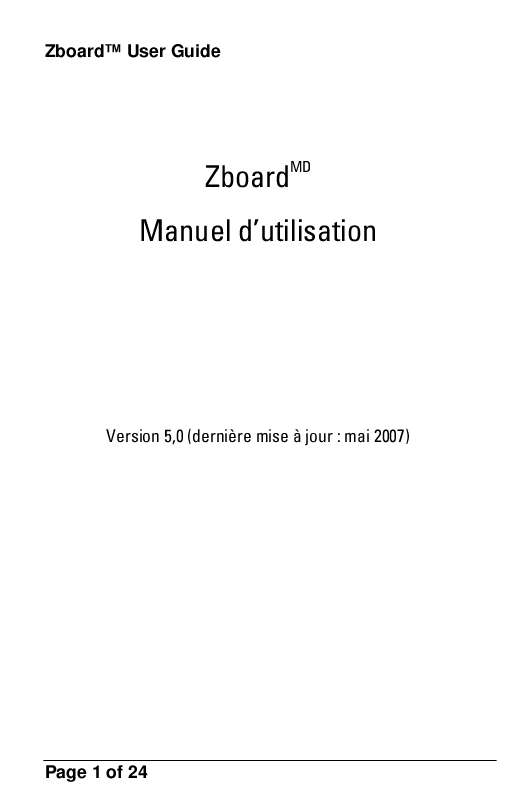 Guide utilisation  IDEAZON ZBOARD  de la marque IDEAZON