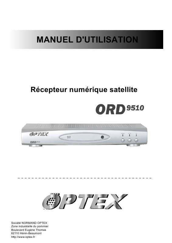 Guide utilisation  OPTEX NORMAND ORD 9510  de la marque OPTEX NORMAND