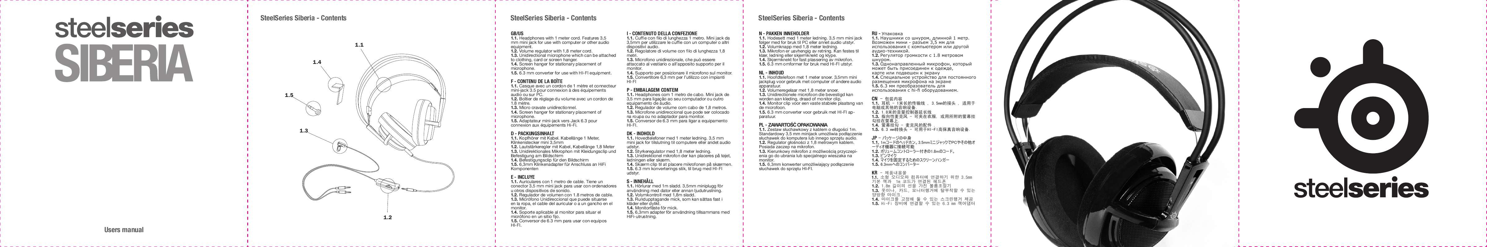 Guide utilisation STEELSERIES SIBERIA  de la marque STEELSERIES