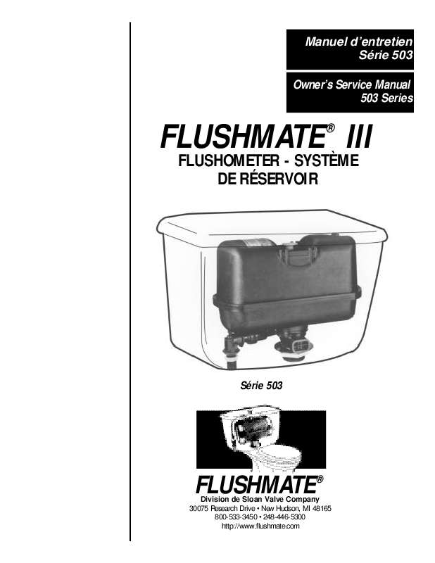 Guide utilisation  FLUSHMATE 503  de la marque FLUSHMATE