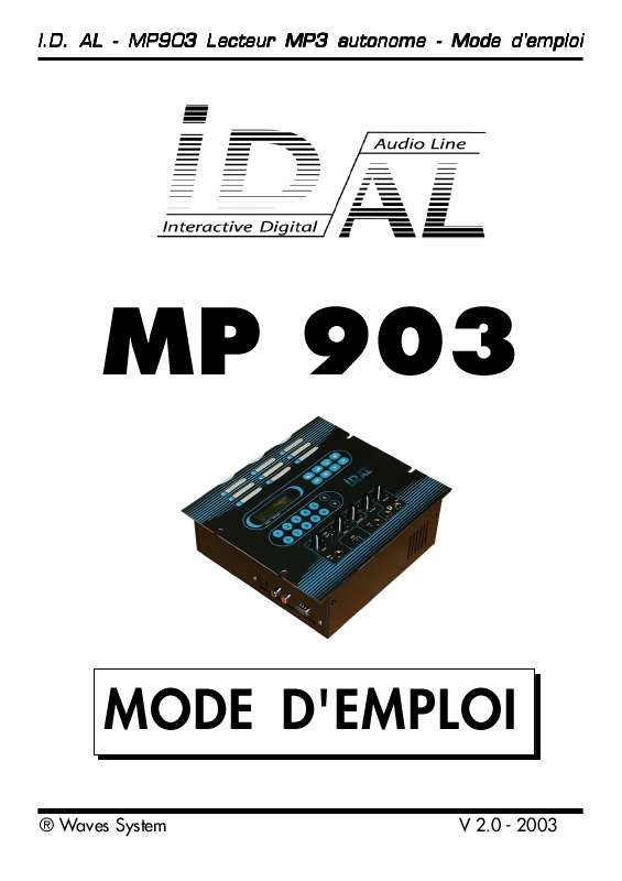 Guide utilisation  ID-AL MP 903  de la marque ID-AL