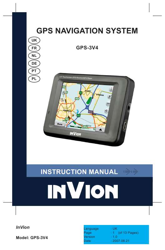 Guide utilisation  INVION GPS-3V4  de la marque INVION