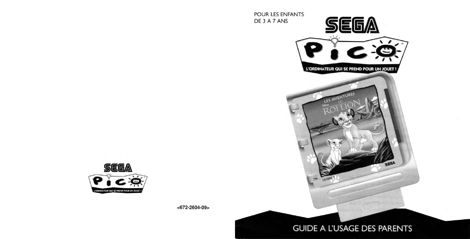Guide utilisation  GAMES SEGA PICO LES AVENTURES DU ROI LION  de la marque GAMES SEGA PICO