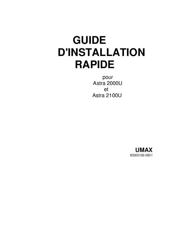 Guide utilisation UMAX ASTRA 2100U  de la marque UMAX