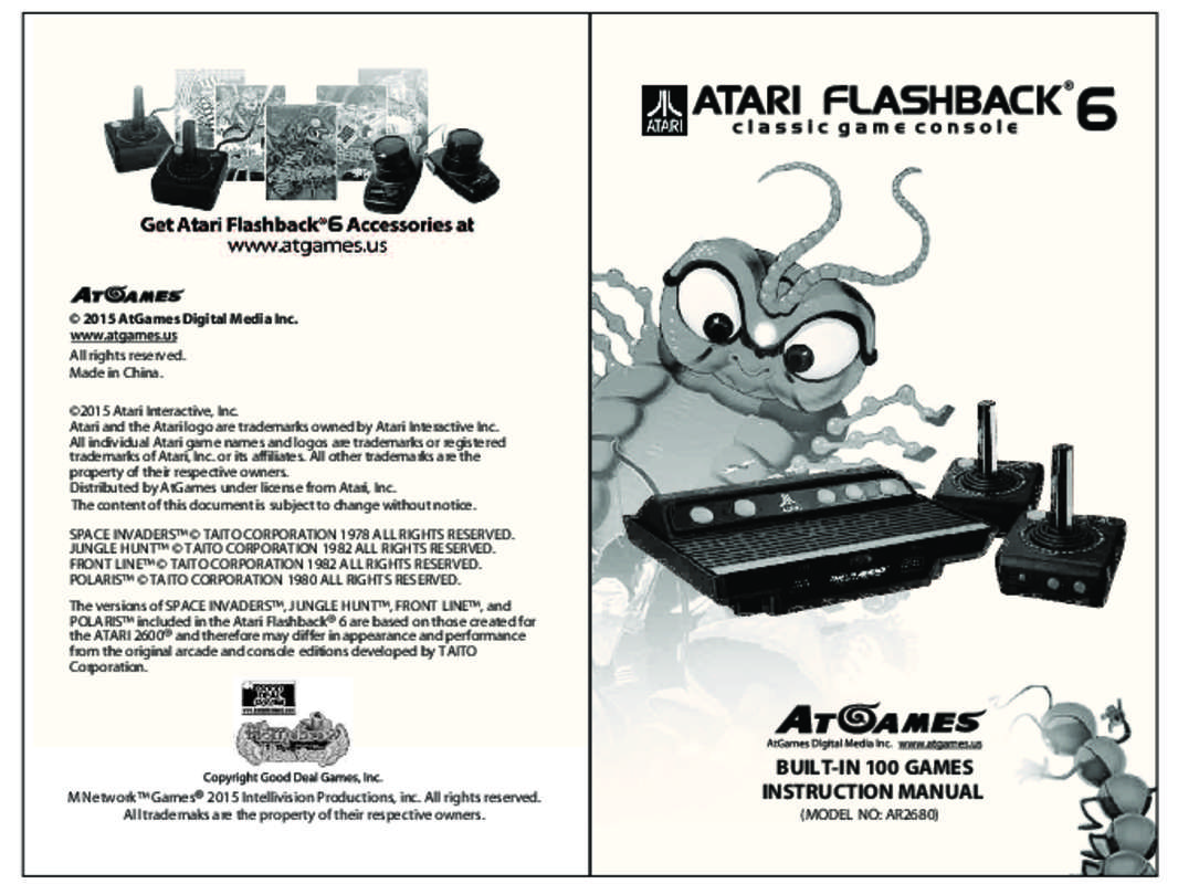 Guide utilisation ATARI FLASHBACK 7  de la marque ATARI