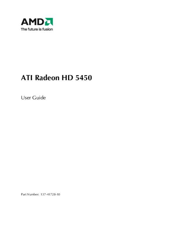 Guide utilisation ATI RADEON HD 5450  de la marque ATI