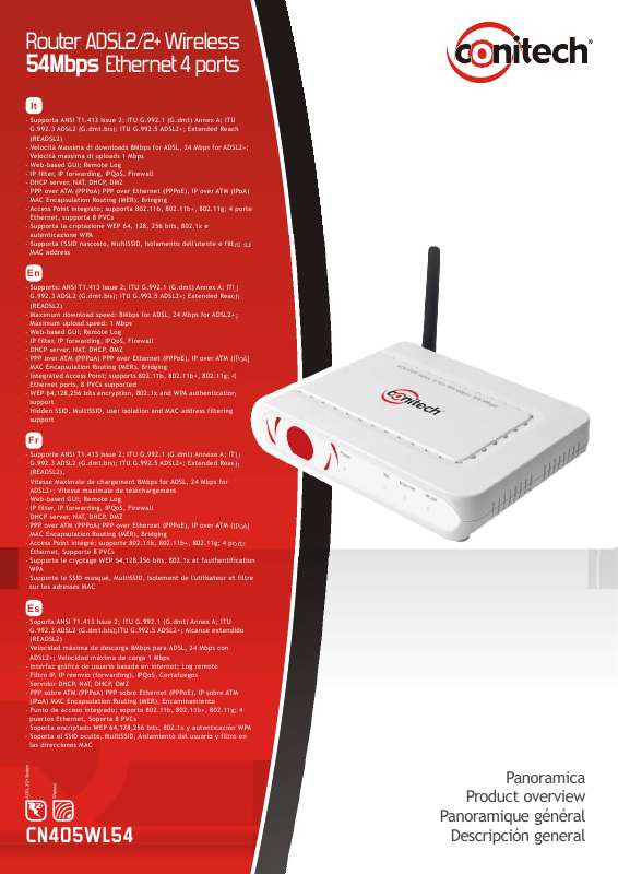 Guide utilisation  CONITEC CN405WL54  de la marque CONITEC