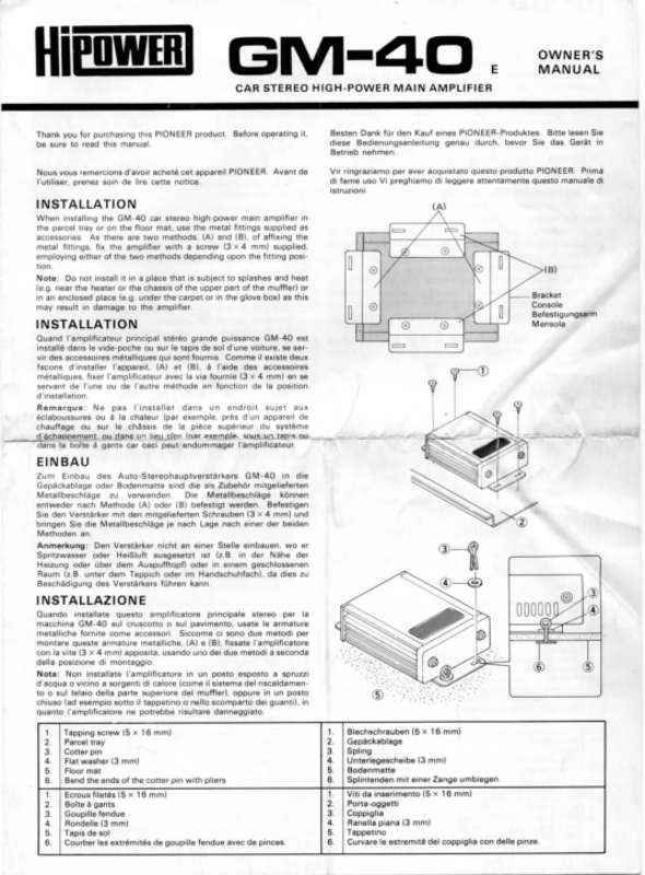 Guide utilisation  HIPOWER GM-40  de la marque HIPOWER