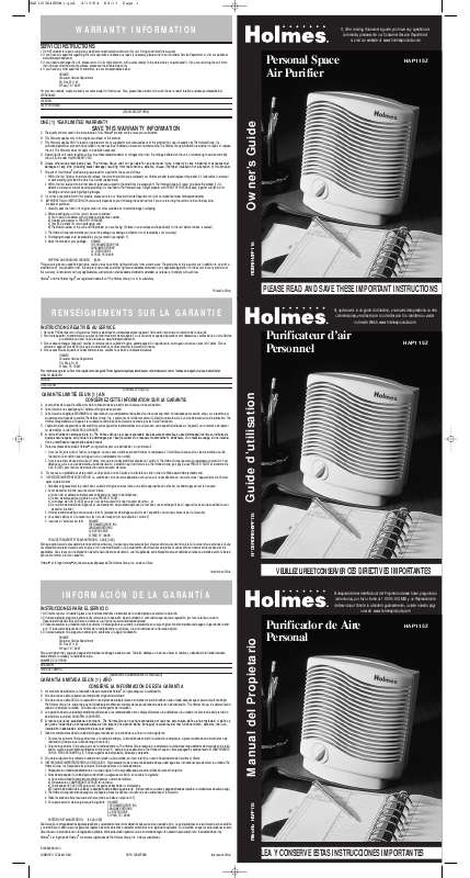 Guide utilisation  HOLMES HAP115Z  de la marque HOLMES