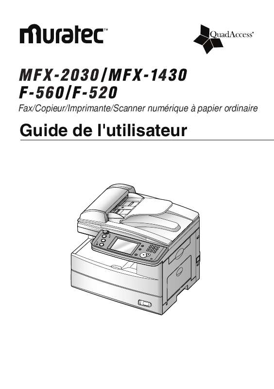 Guide utilisation  MURATEC MFX1430  de la marque MURATEC