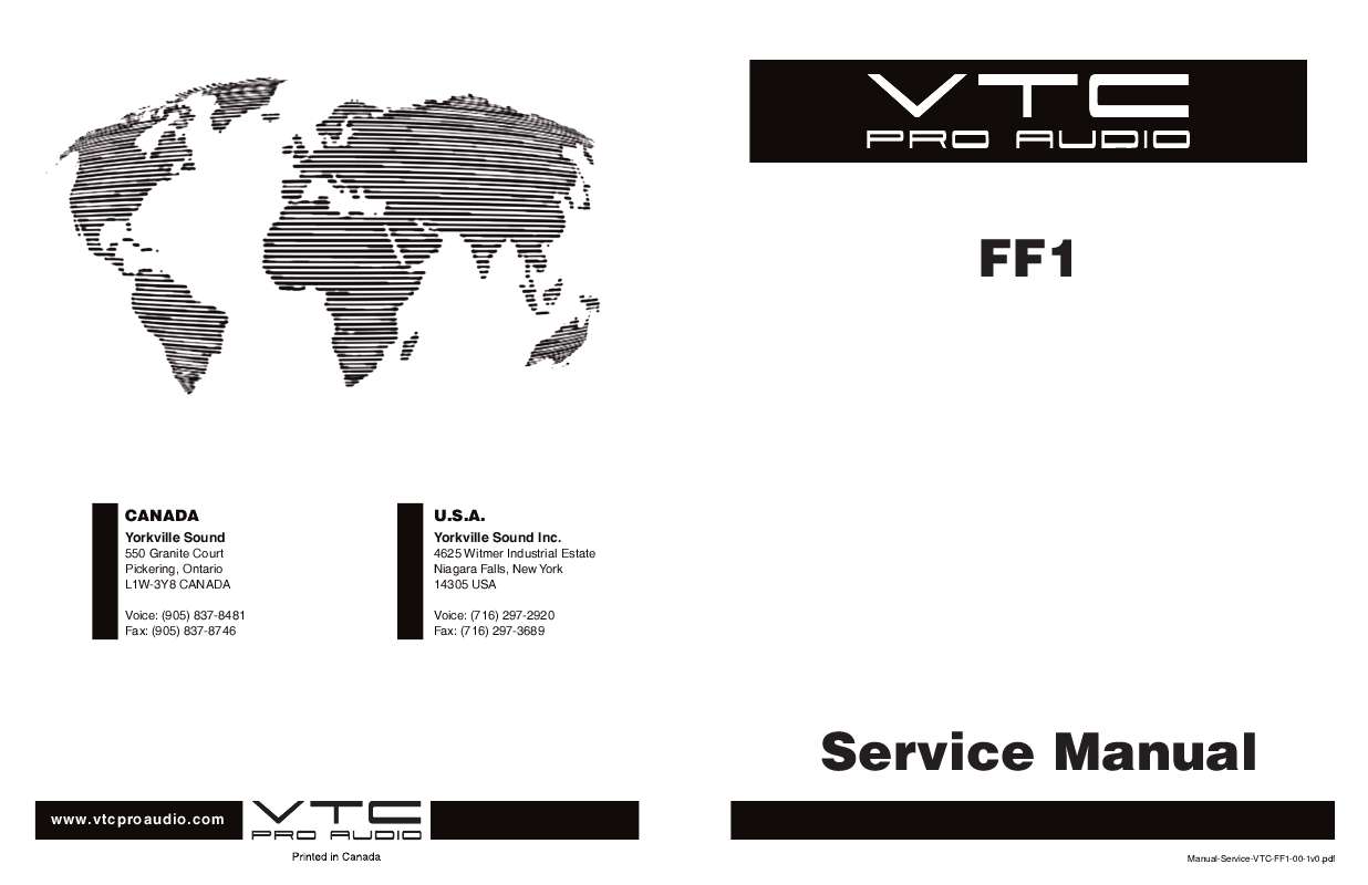 Guide utilisation  VTC PRO AUDIO FF1  de la marque VTC PRO AUDIO
