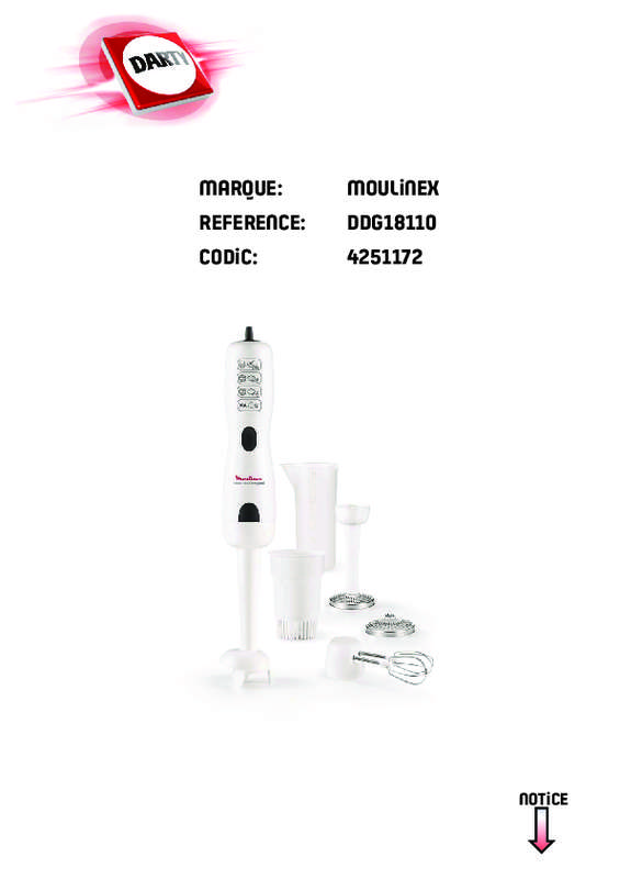 Guide utilisation MOULINEX DDG18110 ROBOT MARIE ORIGINAL  de la marque MOULINEX