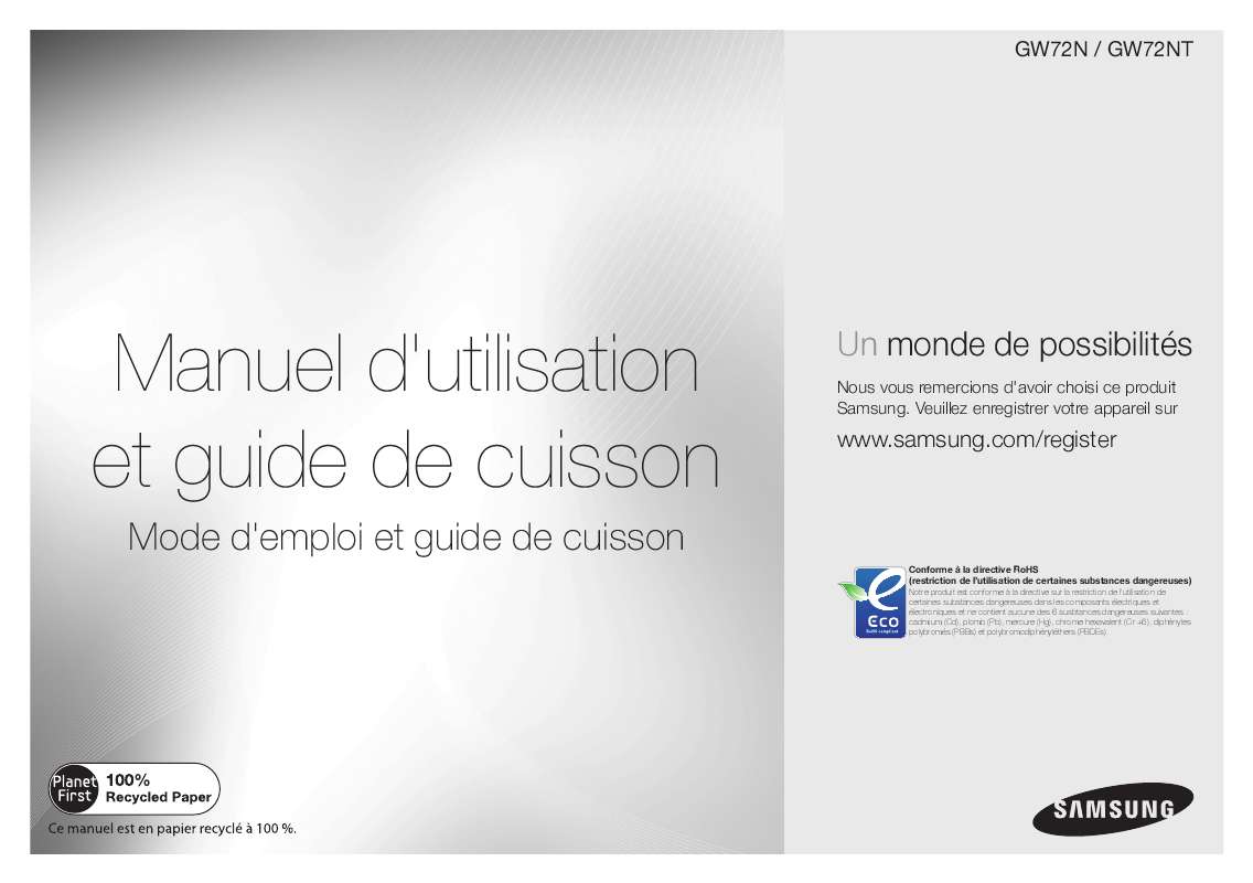 Guide utilisation SAMSUNG GW72N/XEN de la marque SAMSUNG