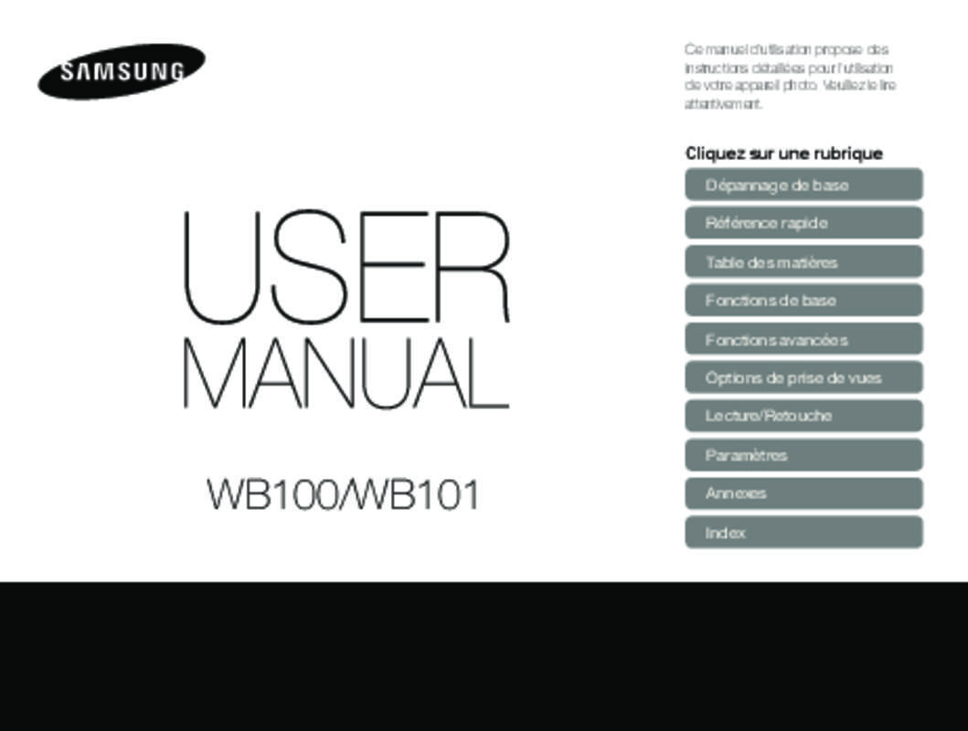 Guide utilisation SAMSUNG WB100  de la marque SAMSUNG