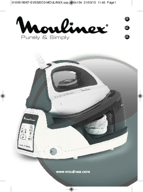Guide utilisation MOULINEX SV5015C0 PURELY AND SIMPLY  de la marque MOULINEX