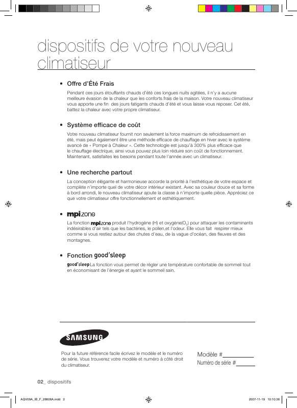 Guide utilisation SAMSUNG AQV09AWANSER  de la marque SAMSUNG