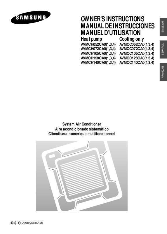 Guide utilisation SAMSUNG AV-MCH105EA0  de la marque SAMSUNG