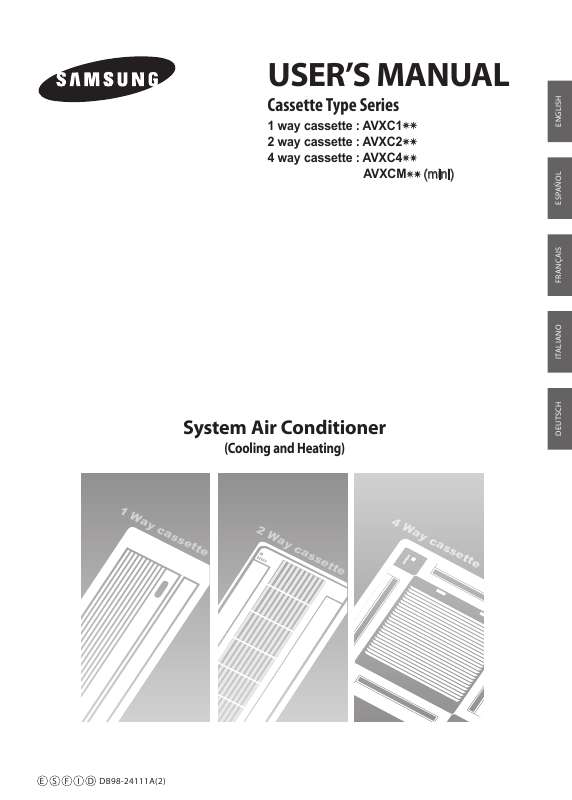 Guide utilisation SAMSUNG AV-XC1H022EA  de la marque SAMSUNG