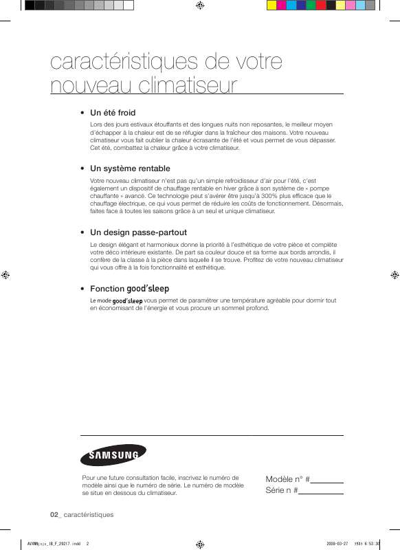 Guide utilisation SAMSUNG AV-XWNH022EE  de la marque SAMSUNG