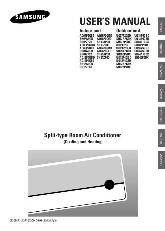 Guide utilisation SAMSUNG SH-24AP6D  de la marque SAMSUNG