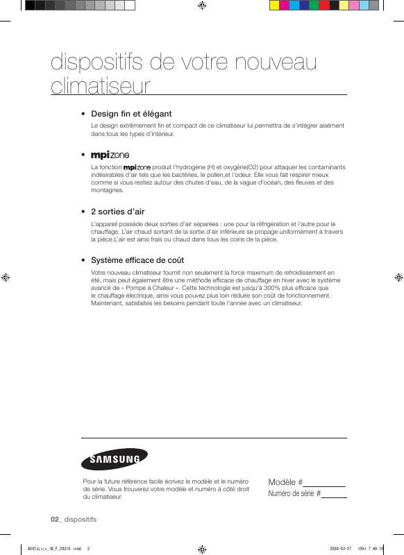 Guide utilisation SAMSUNG AV-XTJH028EE  de la marque SAMSUNG