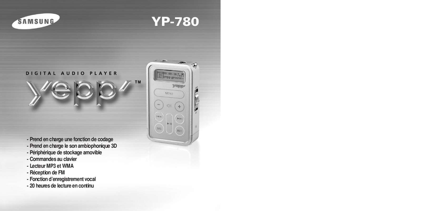 Guide utilisation SAMSUNG YP-780H  de la marque SAMSUNG