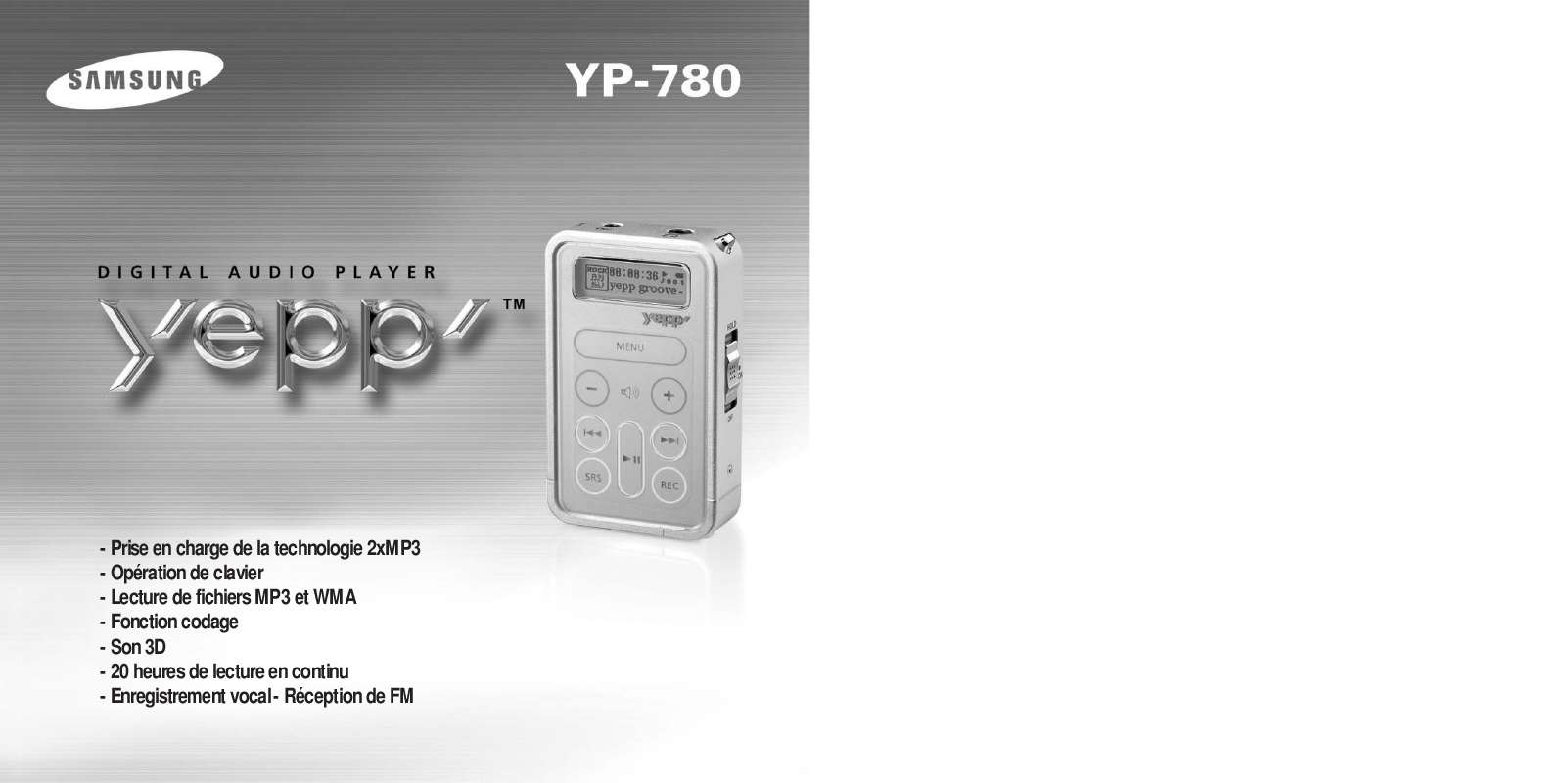 Guide utilisation SAMSUNG YP-780V  de la marque SAMSUNG
