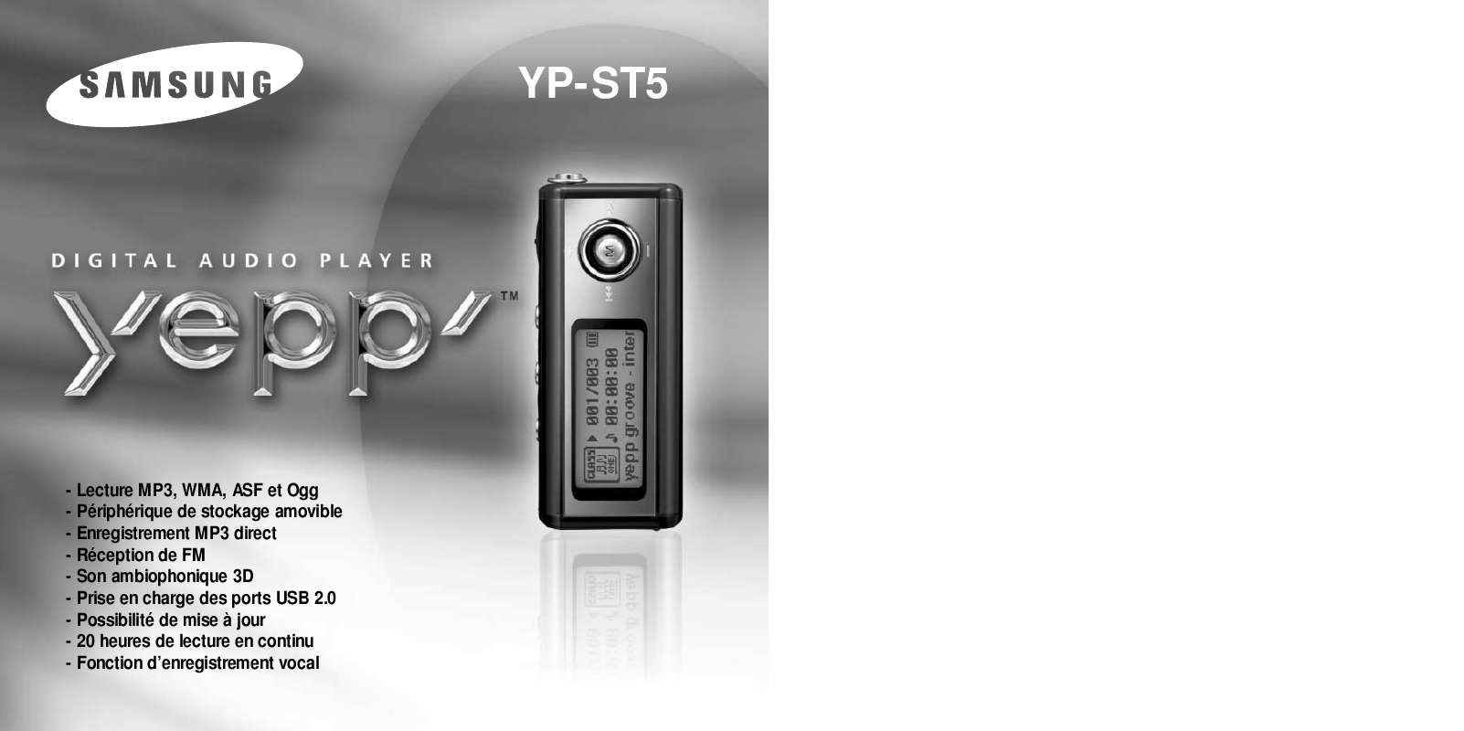 Guide utilisation SAMSUNG YP-ST5V  de la marque SAMSUNG