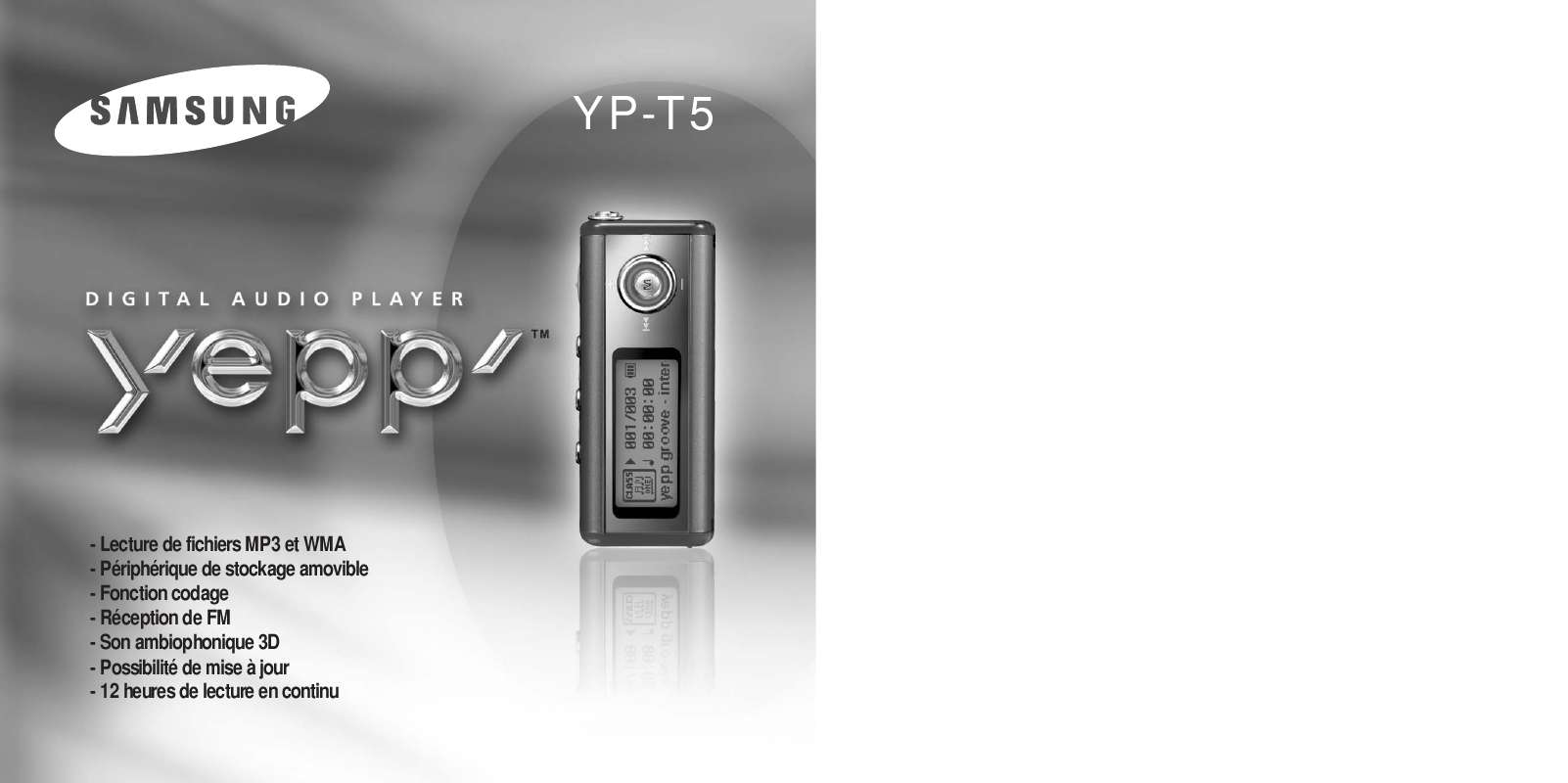 Guide utilisation SAMSUNG YP-T5  de la marque SAMSUNG