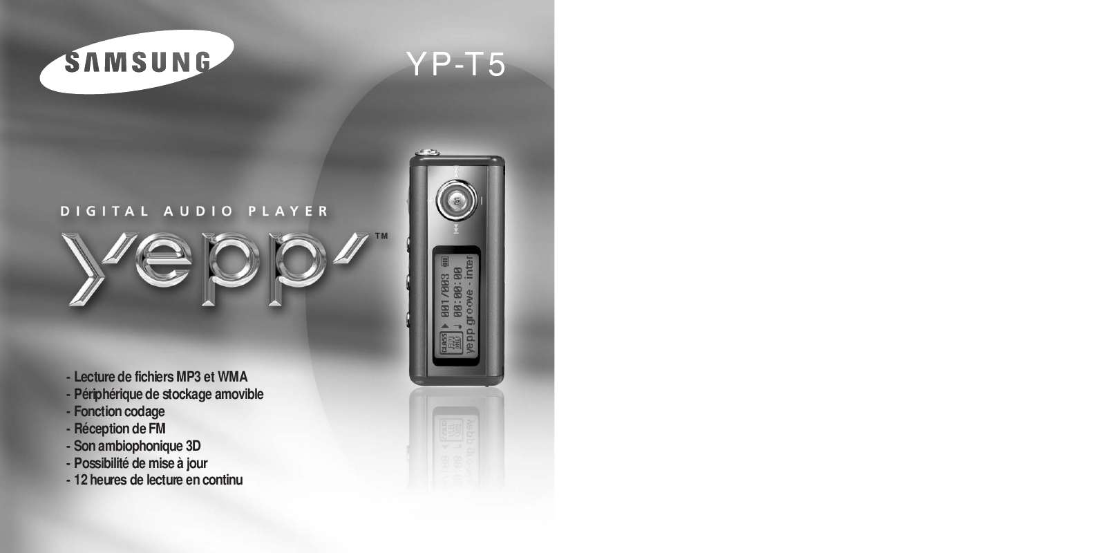 Guide utilisation SAMSUNG YP-T5V  de la marque SAMSUNG