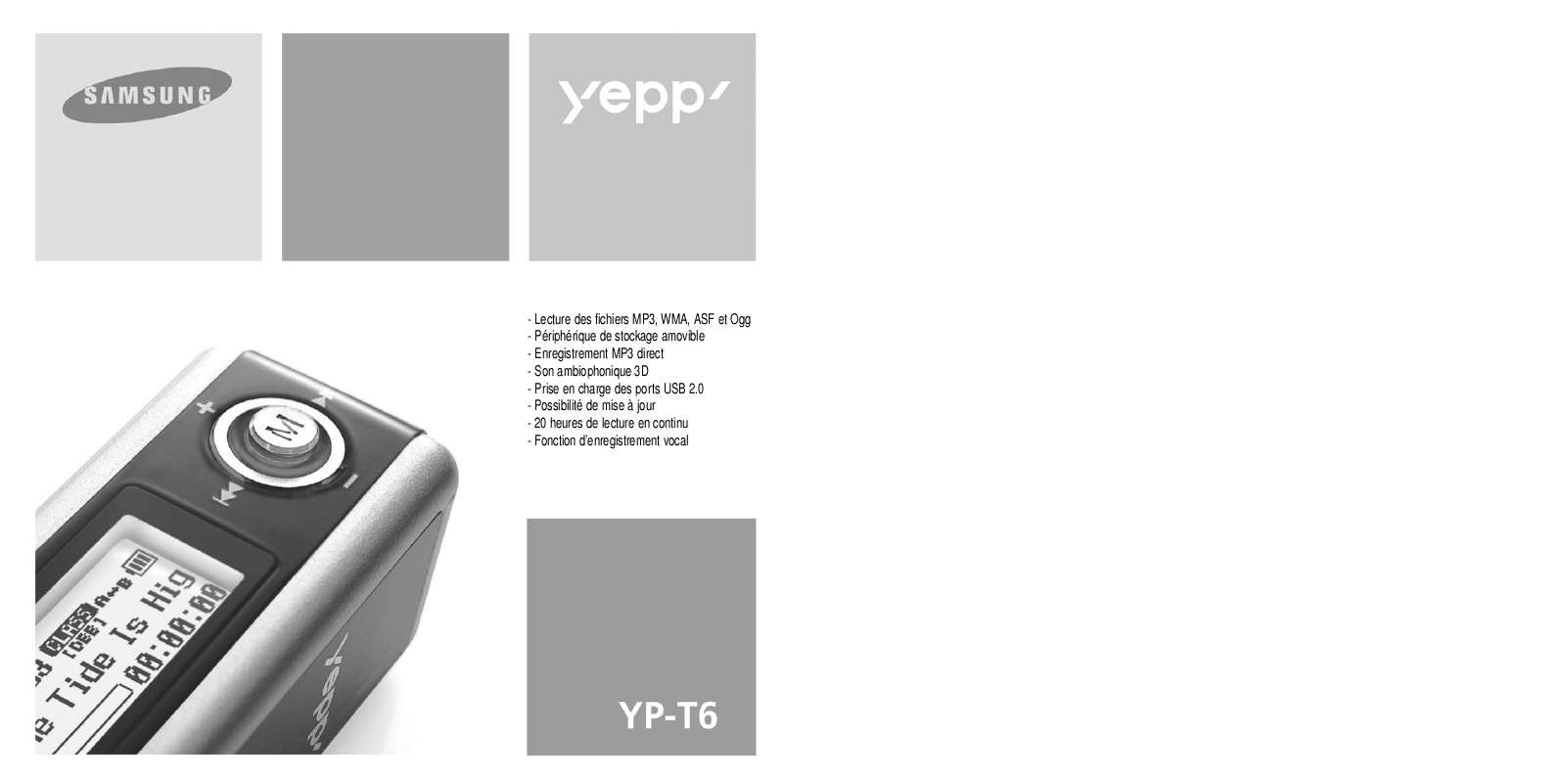 Guide utilisation SAMSUNG YP-T6V  de la marque SAMSUNG