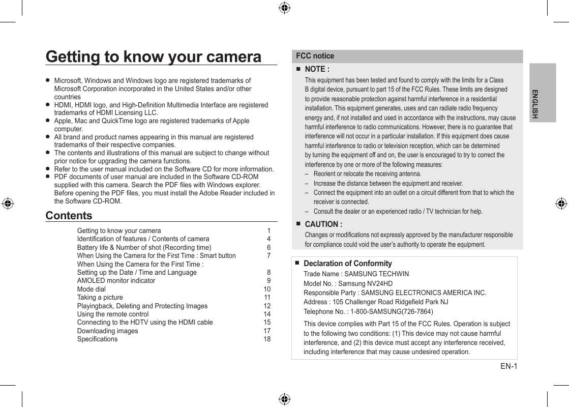 Guide utilisation SAMSUNG LANDIAO NV106 HD  de la marque SAMSUNG