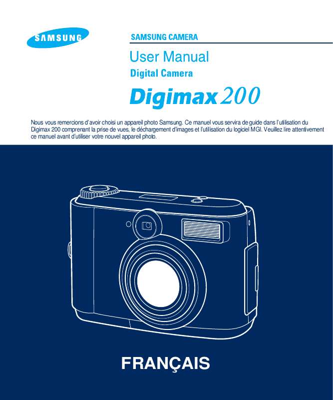 Guide utilisation SAMSUNG DIGIMAX200  de la marque SAMSUNG