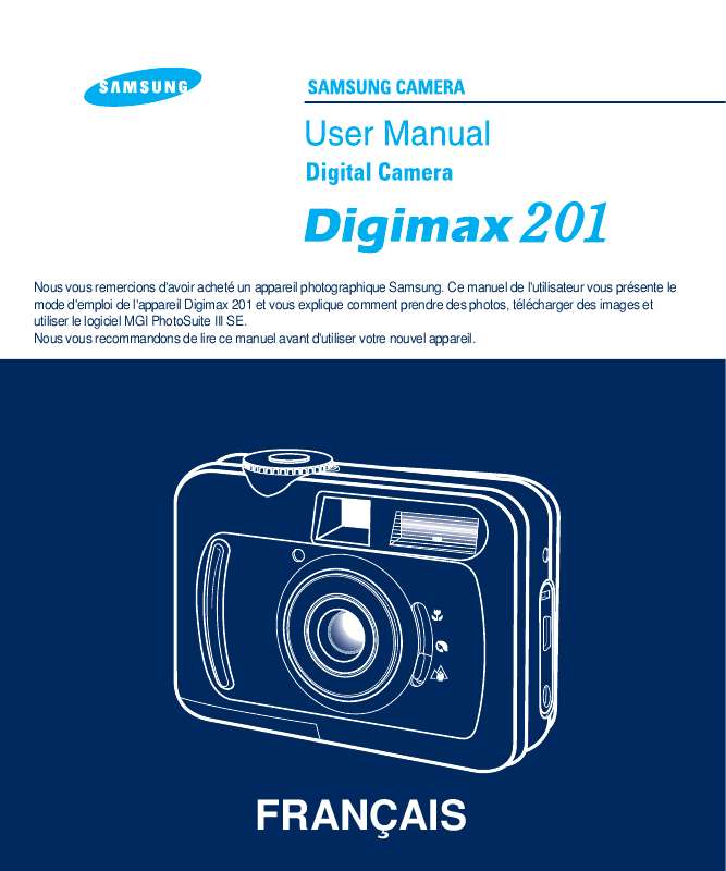 Guide utilisation SAMSUNG DIGIMAX201  de la marque SAMSUNG