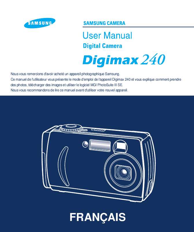 Guide utilisation SAMSUNG DIGIMAX240  de la marque SAMSUNG