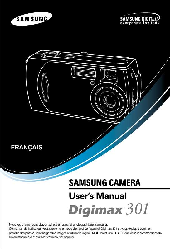 Guide utilisation SAMSUNG DIGIMAX301  de la marque SAMSUNG