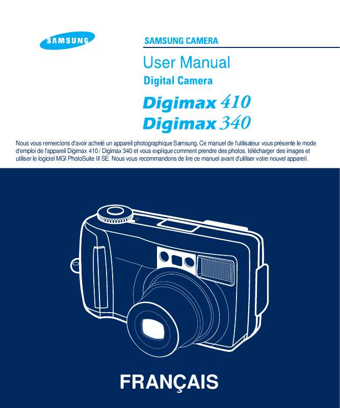 Guide utilisation SAMSUNG DIGIMAX340  de la marque SAMSUNG