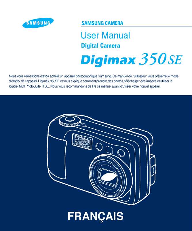 Guide utilisation SAMSUNG DIGIMAX350 SE  de la marque SAMSUNG